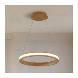Brilagi - Candelabru LED suspendat pe cablu UMEA WOOD, 30W, 230V, Ø 40 cm, lemn
