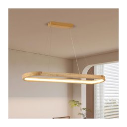 Brilagi - Lustru LED UMEA WOOD, suspendat pe cablu, LED/40W/230V, 90x22 cm, lemn