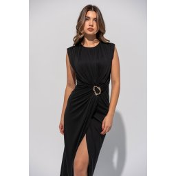 Rochie uni din modal cu un croi conic YLENIA Hermosa, negru