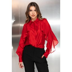 Camasa uni din lyocell cu o cadere eleganta CRISTIANA Hermosa, rosu