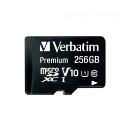 MEMORIE SD CARD VERBATIM 256GB CLASA 10 ADAPTOR INCLUS 44087 (TIMBRU VERDE 0.03 LEI)