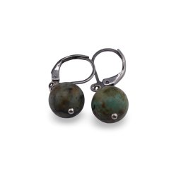 Cercei cu agatatoare Turcoaz tibetan 10mm