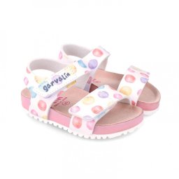 Sandale din piele pentru copii baloane colorate, garvalin, blanco (marime: 23 (14,2-14,7 cm))