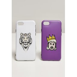 Big Cats I Phone 6/7/8 Phone Case Set White/Purple