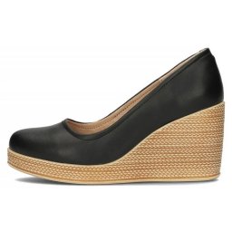 Pantofi dama, negru, casual, piele naturala, cu platforma, Filippo DP3521-23-BK-Negru (Marime: 40)