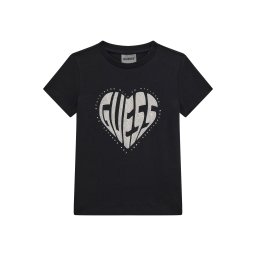 GUESS Tricou grej / negru / argintiu