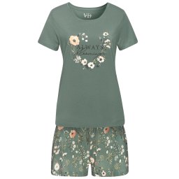 LASCANA Pantaloni scurți galben deschis / verde jad / portocaliu piersică / alb
