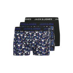 JACK & JONES Boxeri 'JACFLOWER SKULL' albastru închis / roz / negru / alb