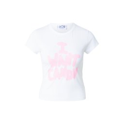 Juicy Couture Tricou 'I WANT CANDY' roz / alb