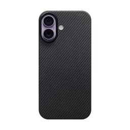 Carcasa Pitaka Ultra Slim cu Magnetic Ring compatibila cu iPhone 17, Negru/Gri