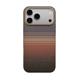Carcasa Pitaka Aramid UltraGuard Sunset compatibila cu iPhone 17 Pro Max, Portocaliu