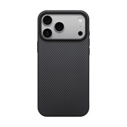 Carcasa Pitaka Aramid UltraGuard compatibila cu iPhone 17 Pro, Negru/Gri