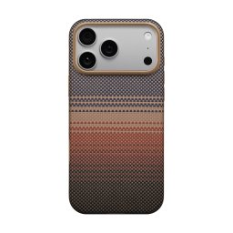 Carcasa Pitaka Aramid UltraGuard Sunset compatibila cu iPhone 17 Pro, Portocaliu