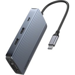 Hub Anker USB-C 8 in 1, USB-C Docking Station Triple Display, Transfer de date de 5Gbps, Gri