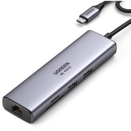 Hub USB Ugreen CM512 7-in-1 USB-C Hub, 7-in-1, 4K@30Hz HDMI, RJ45 Gigabit, 100W PD, Gri