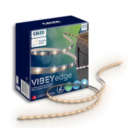 Banda LED CCT Calex Vibey Edge, telecomanda, 600 lm, lumina alba reglabila (2700-6500K), IP20, 2m, Clasa energetica G