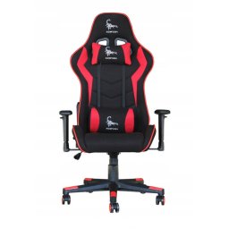 Scaun Gaming SCORPION black and red, fabric, red eco-leather