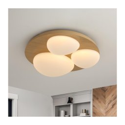 Brilagi - Plafonieră LED VISBY WOOD, 36 W, 230 V, Ø 50 cm, maro