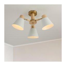 Brilagi - Lustră aplicată LUND WOOD 3xE27/40W/230V Ø 50 cm, lemn