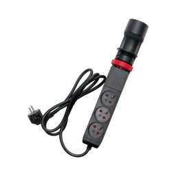 Retlux - Prelungitor cu prindere pentru masă, 3 prize, Tip E, 2x USB-A + 1x USB-C, 1,5 m, negru