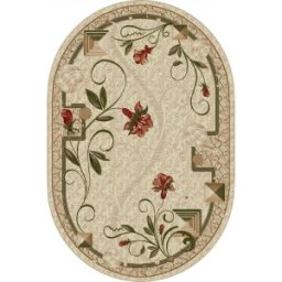 Covor Oval, 100 x 200 cm, Crem, Lotos Model Floral 587-116