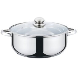 Set 2 x Cratita din Inox, 5.5 litri, 28 cm diametru, Compatibila cu Plita cu inductie, cu capac din sticla, Grunberg GR3119