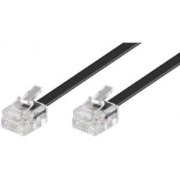 Cablu Telefon RJ11 Tata - RJ11 Tata, 3 m, Negru, Goobay