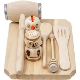 Tocator Dreptunghiular din Lemn de Fag, 30 x 20 x 2 cm, 7 Piese