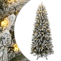 Brad de Craciun artificial cu 300 LED-uri/zapada pufoasa 240 cm GartenMobel Dekor