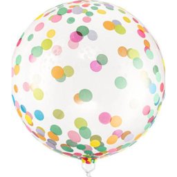 Balon transparent Bobo cu confetti multicolor 40cm StarHome GiftGalaxy