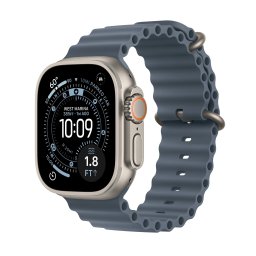 Apple Watch Ultra 3 (2025) 49mm Titanium Case - Ocean Band - Anchor blue