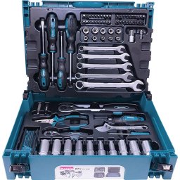 Set scule, 87 de piese de unelte si accesorii: surubelnite, chei, capete si prize