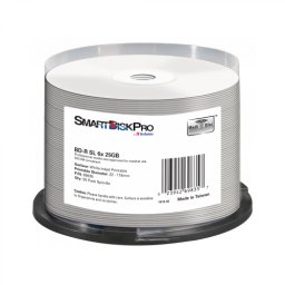 BLANCURI Verbatim SmartDisk Pro BD-R 25GB 6X White Inkjet Printable 50PK Spindle 69835