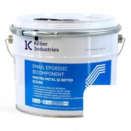 Email epoxidic, Kober Industries, EI3200, metal si beton, semi lucios, interior, Alb 6 kg,