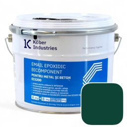Email epoxidic, Kober Industries, EI3200, metal si beton, semi lucios, interior, Forest Green / Verde RAL 6005 6 kg,