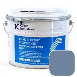Email epoxidic, Kober Industries, EI3200, metal si beton, semi lucios, interior, Cloud Blue / Albastru RAL 5014 6 kg,