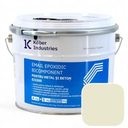 Email epoxidic, Kober Industries, EI3200, metal si beton, semi lucios, interior, Shell White / Alb RAL 1013 6 kg,