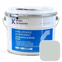 Email epoxidic, Kober Industries, EI3200, metal si beton, semi lucios, interior, Diffuse Grey / Gri RAL 7035 6 kg,