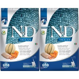 FARMINA N&D Ocean 2x5 kg hrana uscata pisoi, pisici gestante si care alapteaza, cod, creveți, dovleac si pepene galben