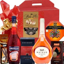 Cadou Sunset Shine - Bautura aperitiv, Praline belgiene si Vin portughez