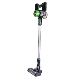 Aspirator Studio Casa Aspirator vertical 2 in 1 fara fir Tehno Easy Clean Studio Casa, Cu functie mop, Tehnologie Cyclon, 250 W, 3 viteze, Autonomie 40 minute, Acumulator LI-ION detasabil, Perie cu lumina Led, Negru, I Verde