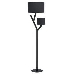 Lampadar Balnario 39889, 2xE27, textil și metal negru, H163 cm