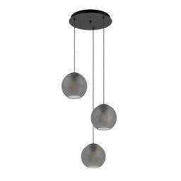 Suspensie Arangona 390213, 3xE27, sticlă gri mată și metal, D45,5 cm
