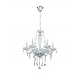 Lustra Basilano 39100, 6xE14, sticlă fațetată, crom, D72 cm