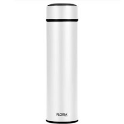 Termos Digital, Capacitate 500 ml, Interior Inox, Alb, Floria