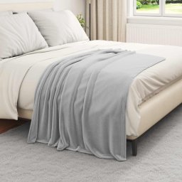 Patura de aruncat Gri 130 x 150 cm Molton GartenMobel Dekor