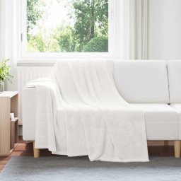 Patura de aruncat Alb 150 x 200 cm Molton GartenMobel Dekor