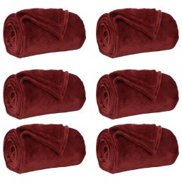 Paturi de aruncat 6 pcs Rosu Bordeaux 130 x 150 cm Molton GartenMobel Dekor