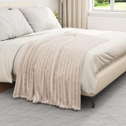 Patura de aruncat Bej 150 x 130 cm Molton GartenMobel Dekor