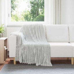 Patura de aruncat Gri 150 x 130 cm Molton GartenMobel Dekor